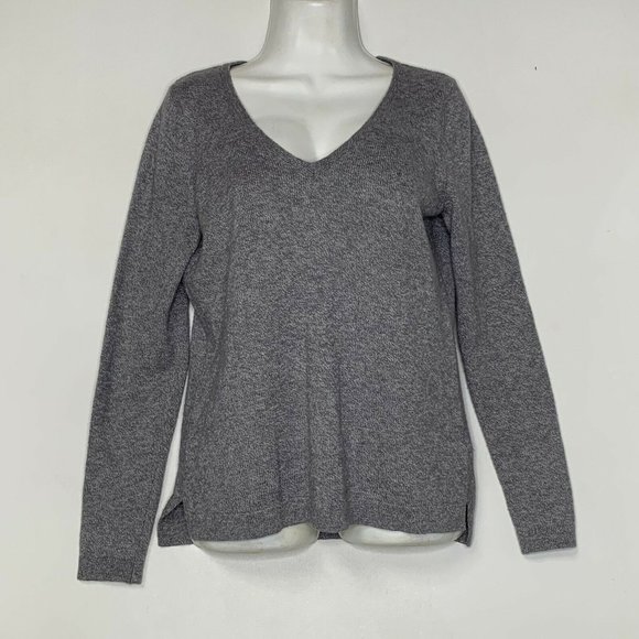 Old Navy Women Lightweight Sweater Size S Gray LOng Sleeve V Neck Hi Low Pullove - Picture 1 of 8